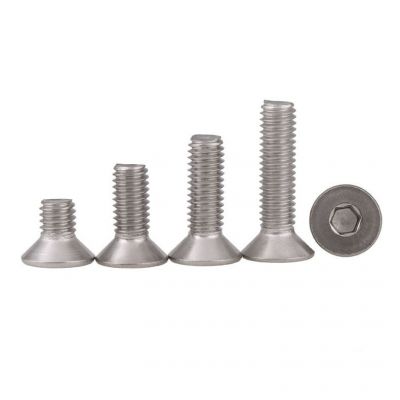 1/4英制304不锈钢沉头内六角螺丝2#4#细牙10#-32美制平头螺栓批发图4