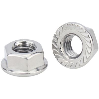 【厂家直销】304不锈钢法兰螺母 六角法兰螺帽 DIN6923图2