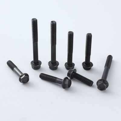 前程法兰螺栓12.9级高强度带齿防滑发黑圆柱头全牙六角螺栓图3