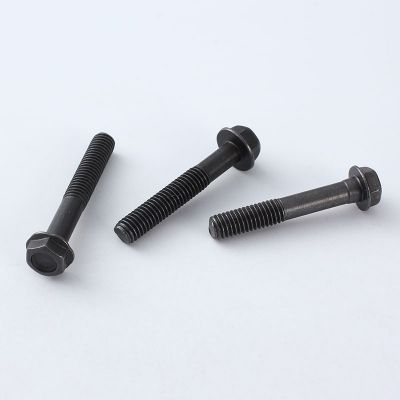 前程法兰螺栓12.9级高强度带齿防滑发黑圆柱头全牙六角螺栓图4