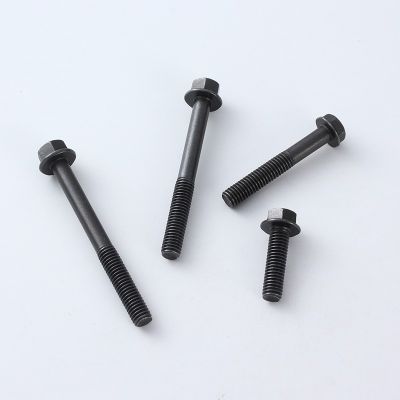 前程法兰螺栓12.9级高强度带齿防滑发黑圆柱头全牙六角螺栓图5