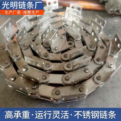 尖齿链条链轮 4分5分6分双节距链条不锈钢弯板链条刮板机带耳链条图4