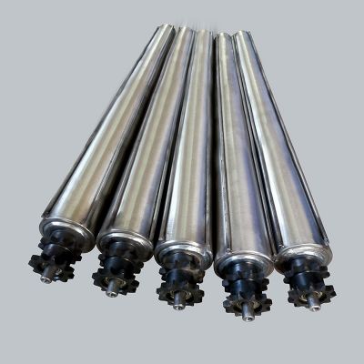 厂家批发无动力链轮滚筒导条锥形滚筒输送带不锈钢滚轴传送托辊滚图5