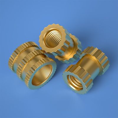 通孔铜嵌件注塑螺母铜预埋件铜滚花螺母图3