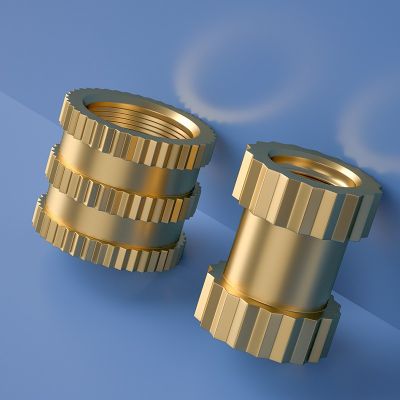 通孔铜嵌件注塑螺母铜预埋件铜滚花螺母图2