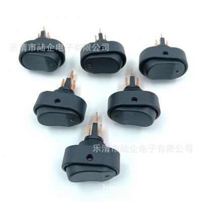 供应ASW-20D带灯汽车改装开关 椭圆鱼眼猫眼灯3脚2挡翘板船型开关图3