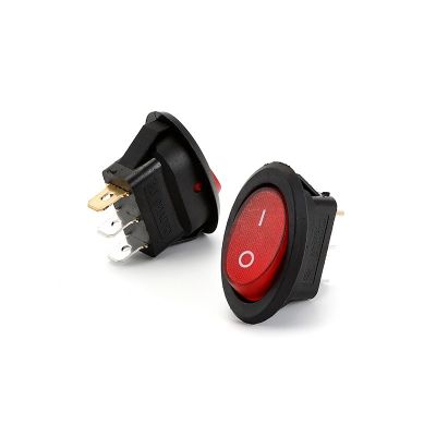 大椭圆带灯船型开关 带灯椭圆船型开关 3脚2档翘板开关船形开关图5