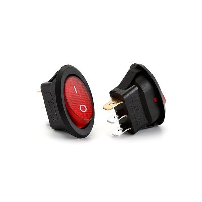 大椭圆带灯船型开关 带灯椭圆船型开关 3脚2档翘板开关船形开关图4