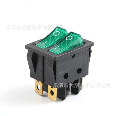 KCD3船型开关 25*32双联开关 双按钮4脚/6脚 带灯不带灯电源开关图3