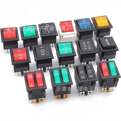 KCD3船型开关 25*32双联开关 双按钮4脚/6脚 带灯不带灯电源开关图4