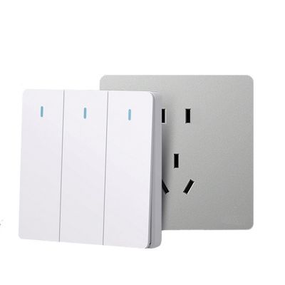 开关插座面板86型家用灰色暗装一开带5五孔白色大板无框墙壁插座图5