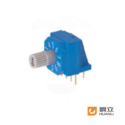 寰立开关直供10*10旋转编码开关 平柄直插贴片式编码开关 4*1脚位图3