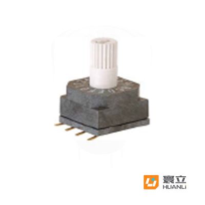 寰立开关直供10*10旋转编码开关 平柄直插贴片式编码开关 4*1脚位图2