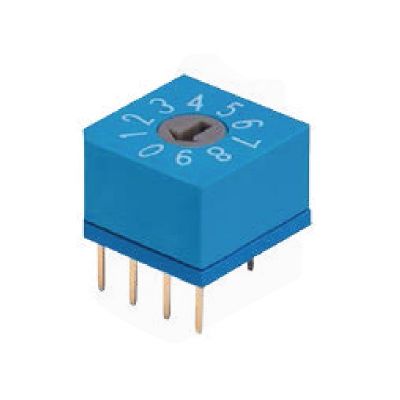 寰立开关直供10*10旋转编码开关 平柄直插贴片式编码开关 4*1脚位图5