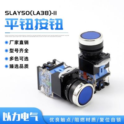 厂家直销 SLAY50(LA38)-11 平钮开关 新款慢动式 自锁式复位按钮