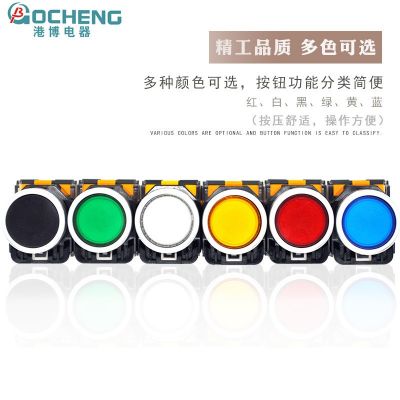 港博LA38-11银点按钮开关自复位自锁圆头小型开关22mm一开一闭图3