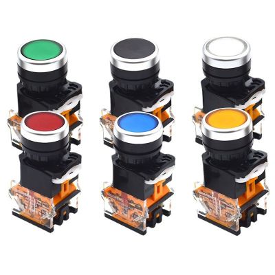 港博LA38-11银点按钮开关自复位自锁圆头小型开关22mm一开一闭图5