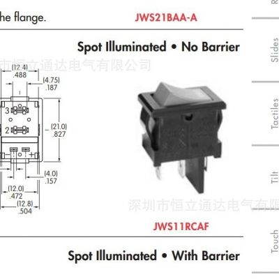 日本NKK进口船型开关JW-S11 4脚2档带灯LED电源开关 10A125V现货图3