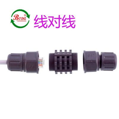 厂家供应 以太网户外双网口防水连接器板后安装防水接头RJ45图2