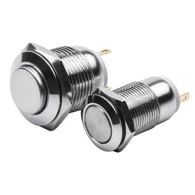 自锁12/16mm金属按钮开关高头平头微小型迷你圆形按键防水焊接脚图2