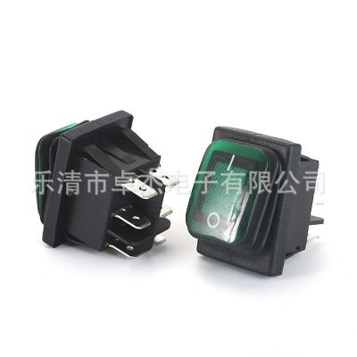 翘板开关KCD4船型开关KCD4绿色二档三档4脚6脚带灯无灯翘板开关图3