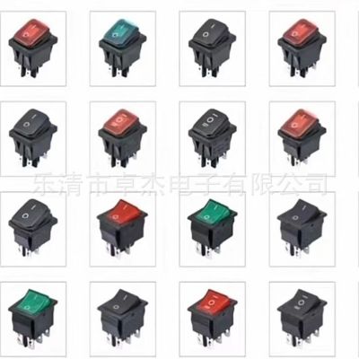 翘板开关KCD4船型开关KCD4绿色二档三档4脚6脚带灯无灯翘板开关图2