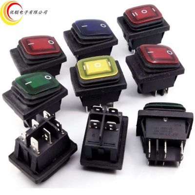 船型开关kcd4带灯红色4脚6脚二档2档压面机煮面炉烤箱开关25*31mm图3