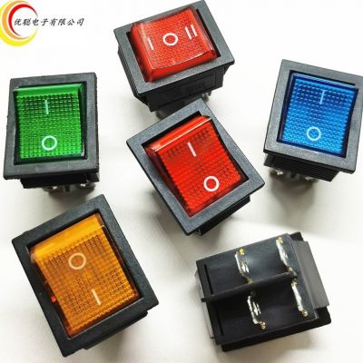 船型开关kcd4带灯红色4脚6脚二档2档压面机煮面炉烤箱开关25*31mm图4