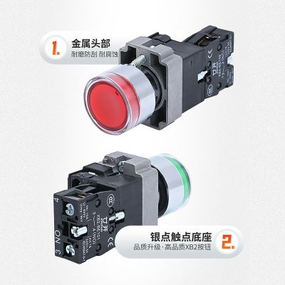 上海廿开带灯平头按钮开关 XB2-BW3361 AC220V复位1常开XB2-BE101图2