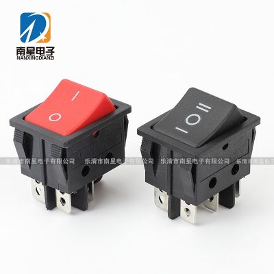 供应船形翘板电源按钮按键开关KCD4 4脚2档 无灯实心红船型开关图2