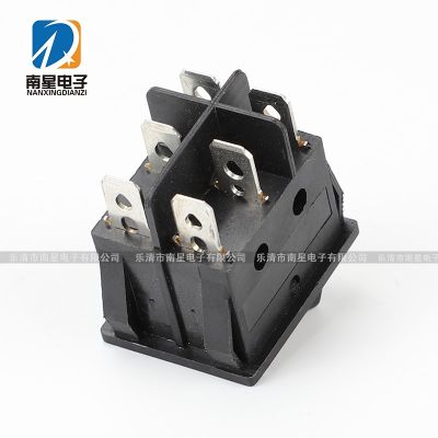 供应船形翘板电源按钮按键开关KCD4 4脚2档 无灯实心红船型开关图4