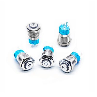 16mm发光金属按钮开关电源自复位开关自锁式防水带灯环形符号高头图5