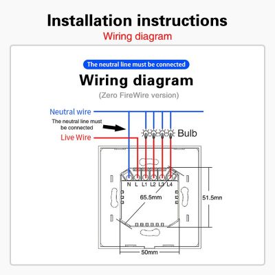 跨境86型欧标WIFI智能开关钢化玻璃面板4路零火版涂鸦语音开关批图4