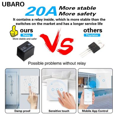 跨境86型欧标WIFI智能开关钢化玻璃面板4路零火版涂鸦语音开关批图3