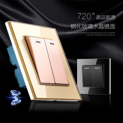 诺世奇厂家批发86型双开双控开关白色双联钢化玻璃面板墙壁家用图3