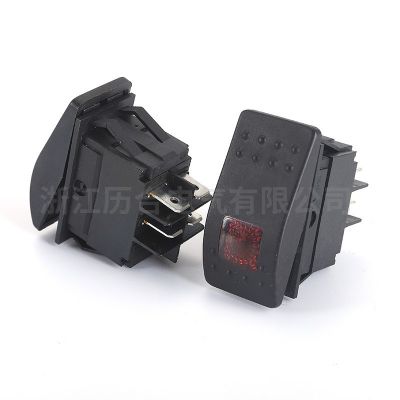 游艇开关 带灯船型开关12V汽车开关方形两档电源开关 雾灯开关图5