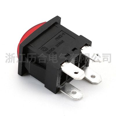 PBS2-5四脚自锁开关 开关插座4PN红色带灯两档四脚 按钮开关【】图5