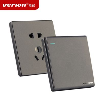 新款86暗装大板灰色厂家开关别墅家用家装酒店工程开关空调插座图5