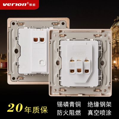 厂家新款86暗装大板金色开关别墅家用家装酒店工程空调开关插座图2