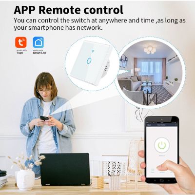 涂鸦WiFi智能开关家用智能无线控制面板alexa语音玻璃触 摸开关图3