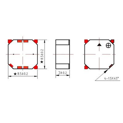 蜂鸣器批发8.5*3mm贴片电磁式蜂鸣器 无源式超薄电磁贴片蜂鸣器图4