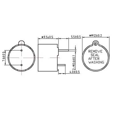 批发12*9.5mm 12V有源电磁式蜂鸣器 小型电子一体插针式 东莞厂家图4
