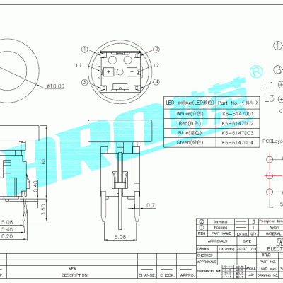 韩荣HRO 专业生产 带灯轻触开关 多色带LED灯轻触式 单双色可选图2