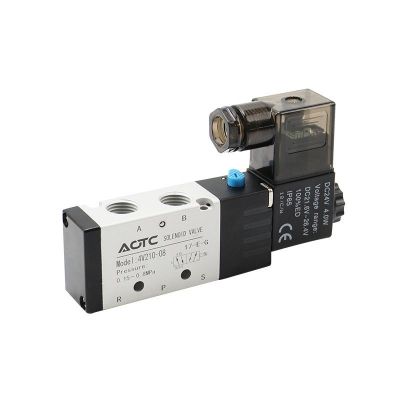 电磁阀4V210-08气缸AC220V气动DC24V二位五通换向阀电磁控制阀图5