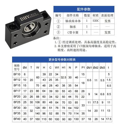 BF15-C7替代LEB71-15方形丝杆支撑侧 低噪音耐用滚珠丝杆支撑座图2