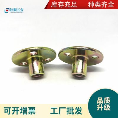 铁板螺母 工厂直供45#钢镀锌公制m6m8m10家具配件三孔预埋螺母图2