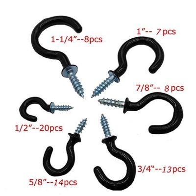 跨境直供 包黑塑杯钩 浸塑开口羊眼螺丝组合套装 浸塑杯钩图2