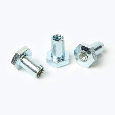 碳钢兰白空心螺母 六角T型螺母 六角打孔螺母 空心穿线接头螺母图2