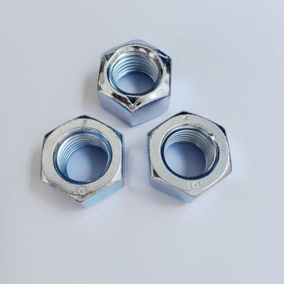 DIN980V全金属六角压点锁紧螺母 M24 10级蓝白锌 现货图2