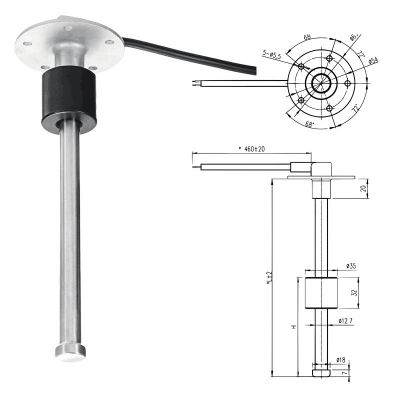 货车通用油位感应器轻卡改装油浮子油箱油量表快艇油位水位传感器图5